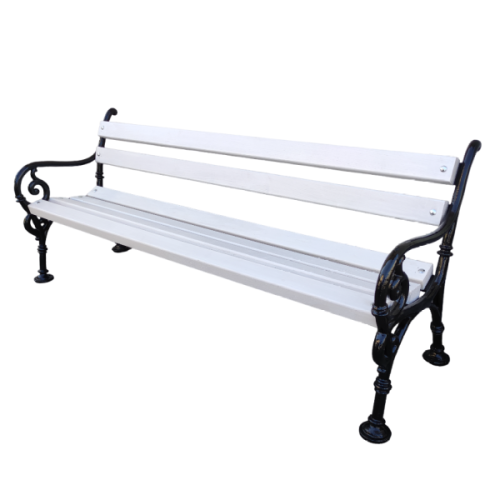 Parkovna klop – LITOŽELEZNA / BELA – 180 cm