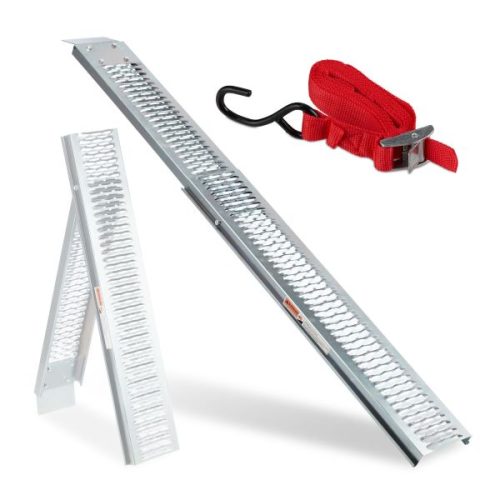 Jeklena dostopna rampa z zateznim trakom / zložljiva – dolžina 2140 mm